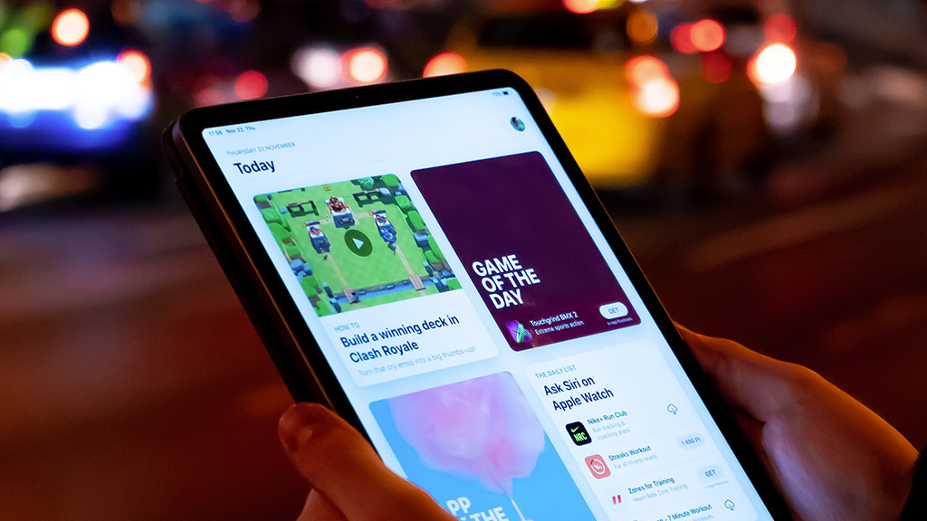reading news on ipad pro